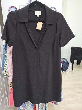 Tuckernuck Black Short-Sleeve Polo Mini Dress